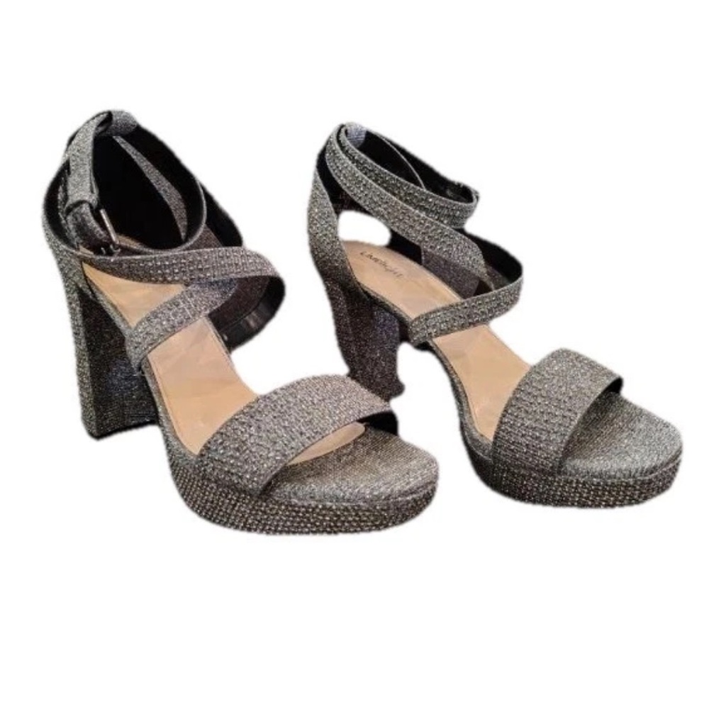 Limelight Lainey Sparkle Platform Heel Womens 8.5 Strappy Bling Party Shoes
